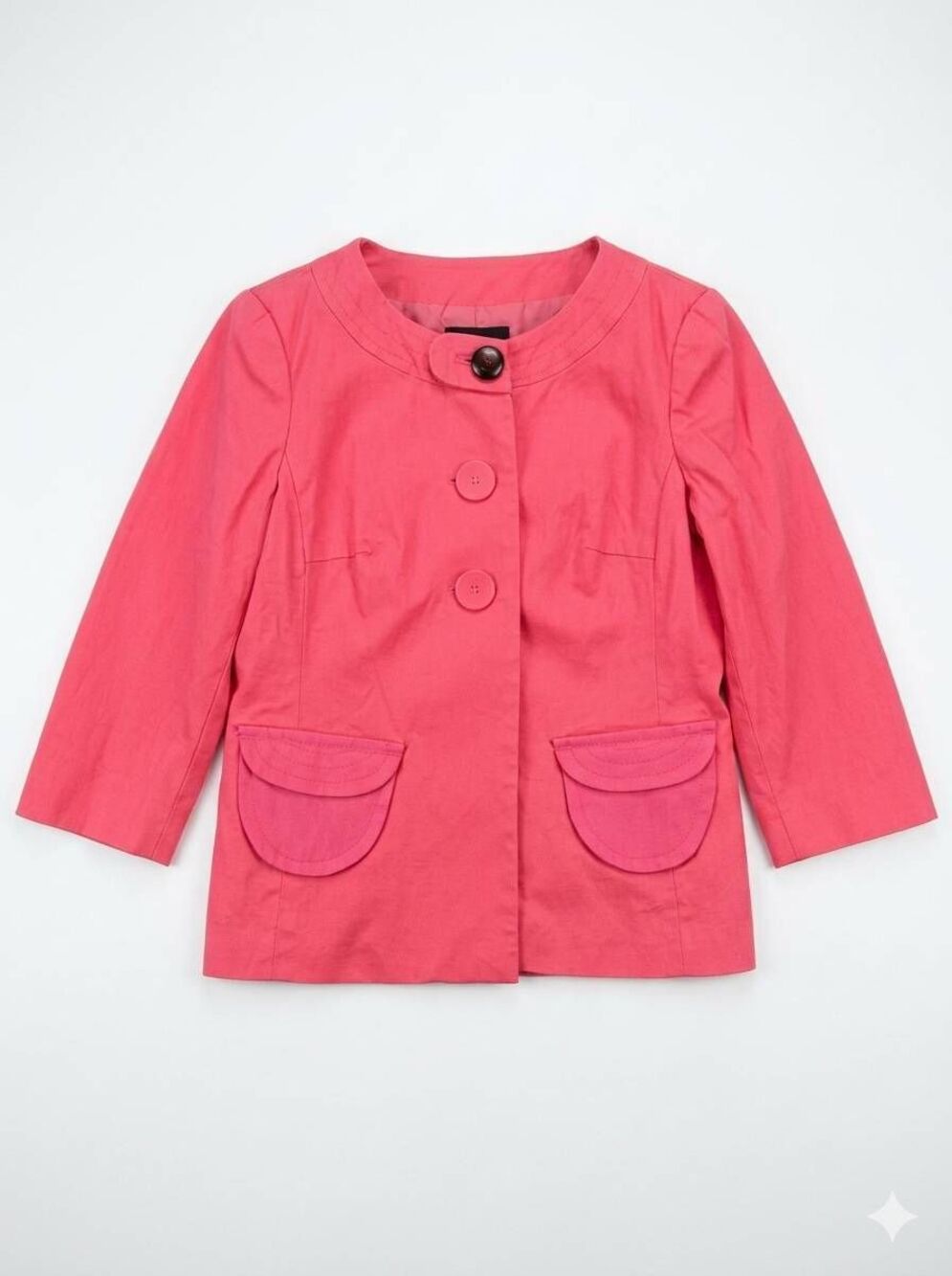 💜Pink Buttoned Front Cropped Blazer Jacket Size 8